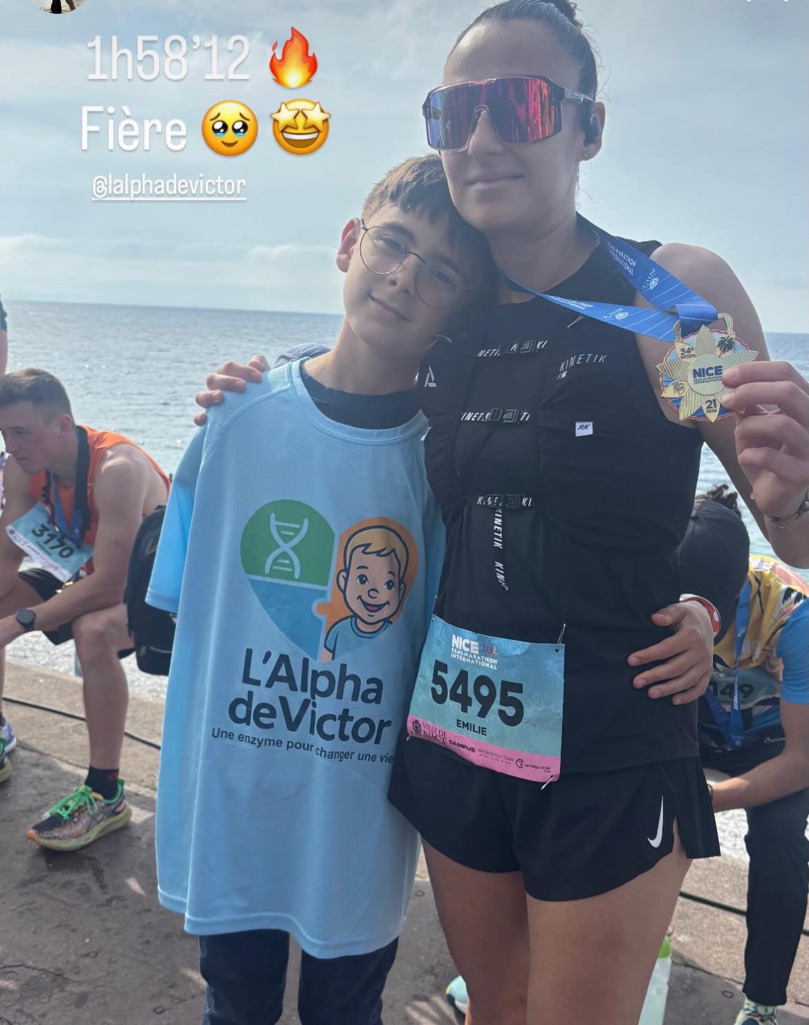 Soutien à Victor lors d'une course